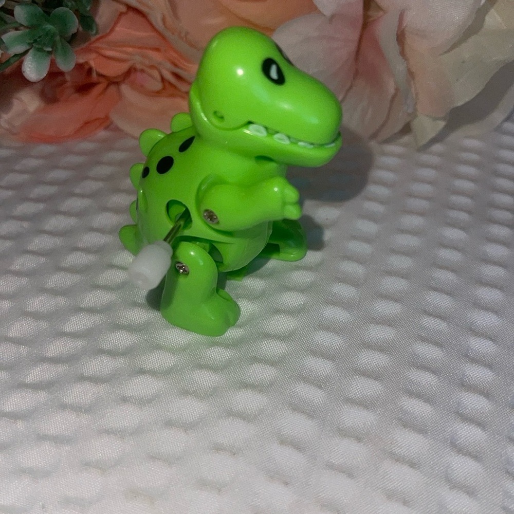 Spritz Wind Up Walking 2" Green Dinosaur Action Figure Toy Cute! Works!
